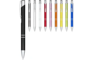 Stylo rétractable en aluminium anodisé à encre noir Moneta