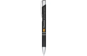 Stylo rétractable en aluminium anodisé à encre noir Moneta