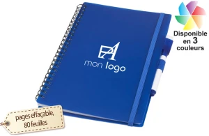 Carnet de notes de bureau publicitaire personnalisé A5 réutilisable avec stylo 