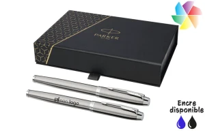 Parure de stylo plume et bille IM Parker personnalisée coloris Agent 