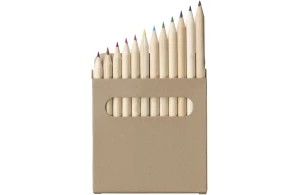 Boite de 12 crayons de couleur bois avec étui en papier Kraft