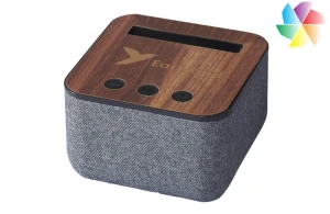 Enceinte Bluetooth® en tissu et bois Shae