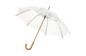 Parapluie publicitaire automatique avec poignée et mât en bois Jova
