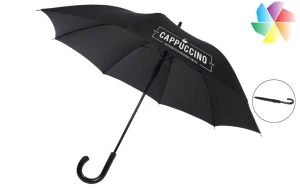 Parapluie aspect carbone et poignée courbe Fontana publicitaire personnalisé 