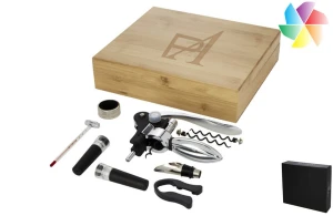 Coffret à vin 9 pièces en bois bambou