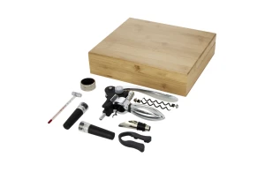 Coffret à vin personnalisé 9 pièces en bois bambou
