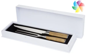 Couteau et fourchette à découper personnalisé manches bambou 