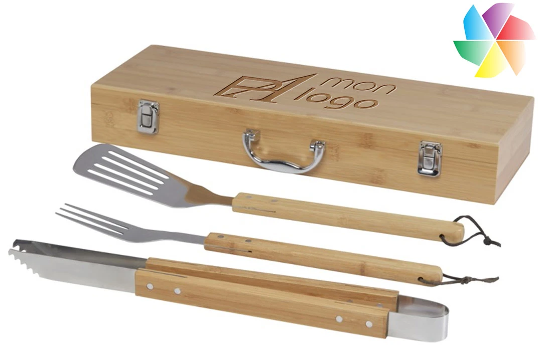 Ensemble à barbecue personnalisé coffret 3 pièces