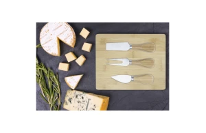 Planche à découper le fromage et ustensiles en bambou Ement