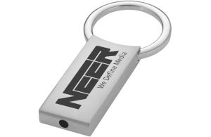 Porte-clés publicitaire rectangulaire en métal Omar