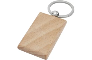 Porte-clés personnalisé rectangulaire en bois de hêtre Gian
