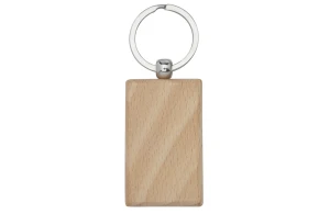 Porte-clés personnalisé rectangulaire en bois de hêtre Gian