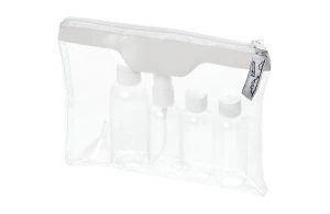 Trousse de toilette de voyage personnalisée transparente