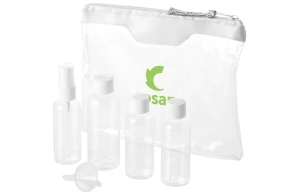 Trousse de toilette de voyage personnalisée transparente