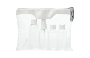 Trousse de toilette de voyage personnalisée transparente