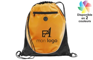 Sac à dos souple avec passage pour écouteurs publicitaire personnalisé 