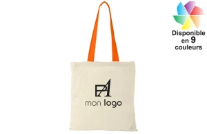 Tote bag personnalisé Nevada poignées colorées 100 g/m²