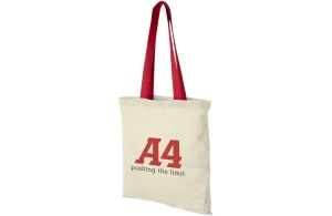 Tote bag personnalisé Nevada poignées colorées 100 g/m²