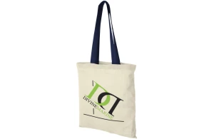 Tote bag personnalisé Nevada poignées colorées 100 g/m²