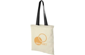 Tote bag personnalisé Nevada poignées colorées 100 g/m²