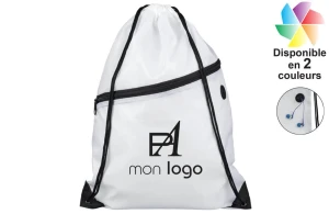 Sac à dos cordon avec poche à fermeture éclair Oriole publicitaire personnalisé 