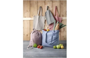 Sac shopping recyclé coton et polyester avec soufflet