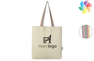 Tote bag personnalisé Rainbow en coton recyclé 180 g/m²