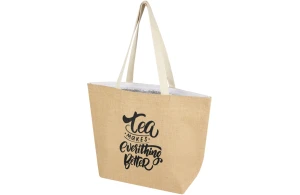Sac isotherme personnalisé en toile de jute laminé