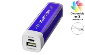 Batterie externe de secours Flash 2200 mAh publicitaire personnalisée 