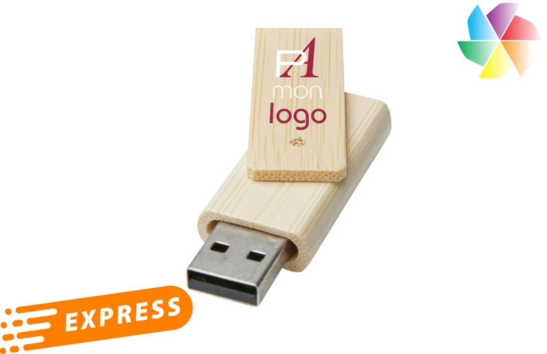 Clé USB twister bambou express 16 Go publicitaire personnalisée