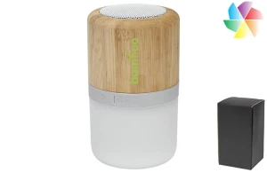 Haut-parleur Bluetooth® lumineuse en bambou Aurea publicitaire personnalisé 
