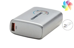 Batterie externe à alimentation rapide 9 600 mAh publicitaire personnalisée 