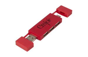 Hub double avec 3 ports intégrés avec USB-A et Type-C