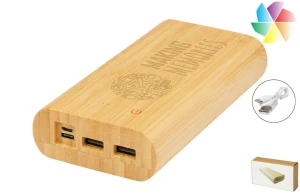 Batterie externe 20 000 mAh en bambou Tulda