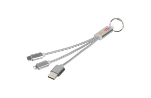Câble de chargement personnalisé 3-en-1 avec porte-clés Metal