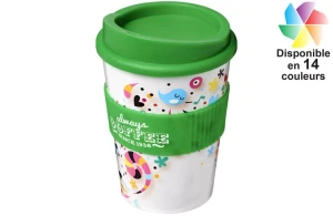Gobelet Brite-Americano® Medio 300ml avec bandeau antidérapant publicitaire personnalisé 