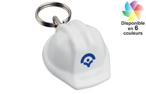 Porte-clés publicitaire personnalisé en forme de casque de chantier plastique recyclé Kolt 