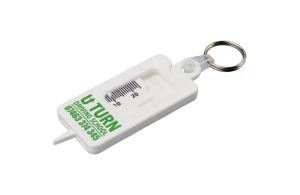 Porte-clés personnalisé vérificateur de structures de pneu plastique recyclé Kym