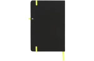 Carnet de notes noir à fermeture élastique colorée