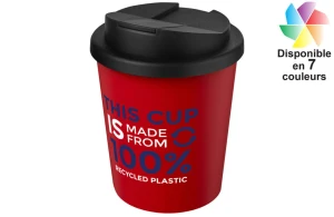 Gobelet recyclé Americano® Espresso de 250 ml avec couvercle anti-déversement publicitaire personnalisé 