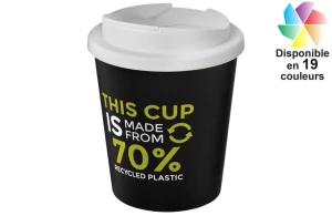 Gobelet recyclé Americano® Espresso Eco de 250 ml avec couvercle anti-déversement publicitaire personnalisé 