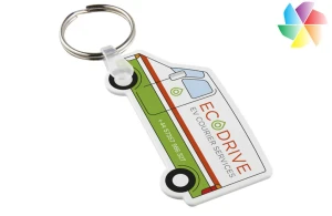 Porte-clés recyclé en forme de minibus Tait publicitaire personnalisé 