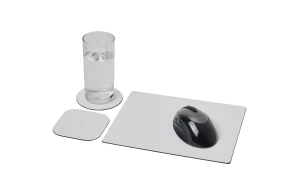 Tapis de souris personnalisé en papier laminé recyclé avec sous-verre mixte