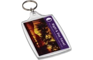 Porte-clés personnalisé en plastique transparent grand format Orca