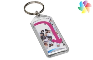 Porte-clés publicitaire personnalisé ré ouvrable en plastique transparent Stein 