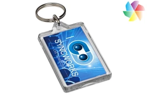 Porte-clés plastique transparent réouvrable Luken publicitaire personnalisé 