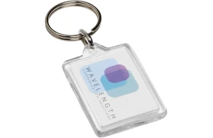 Porte-clés publicitaire compact en plastique transparent Midi