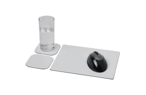 Tapis de souris personnalisé en papier laminé recyclé et sous-verre carré