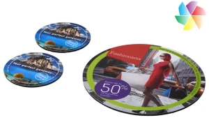 Ensemble de tapis de souris rond et dessous de verre Q-Mat® publicitaire personnalisé 