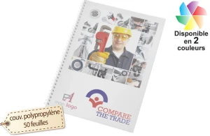 Cahier A4 à spirales publicitaire personnalisé avec couverture polypropylène 